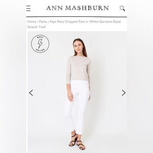 ANN MASHBURN - Faye Flare Cropped Pant - White - Size Small